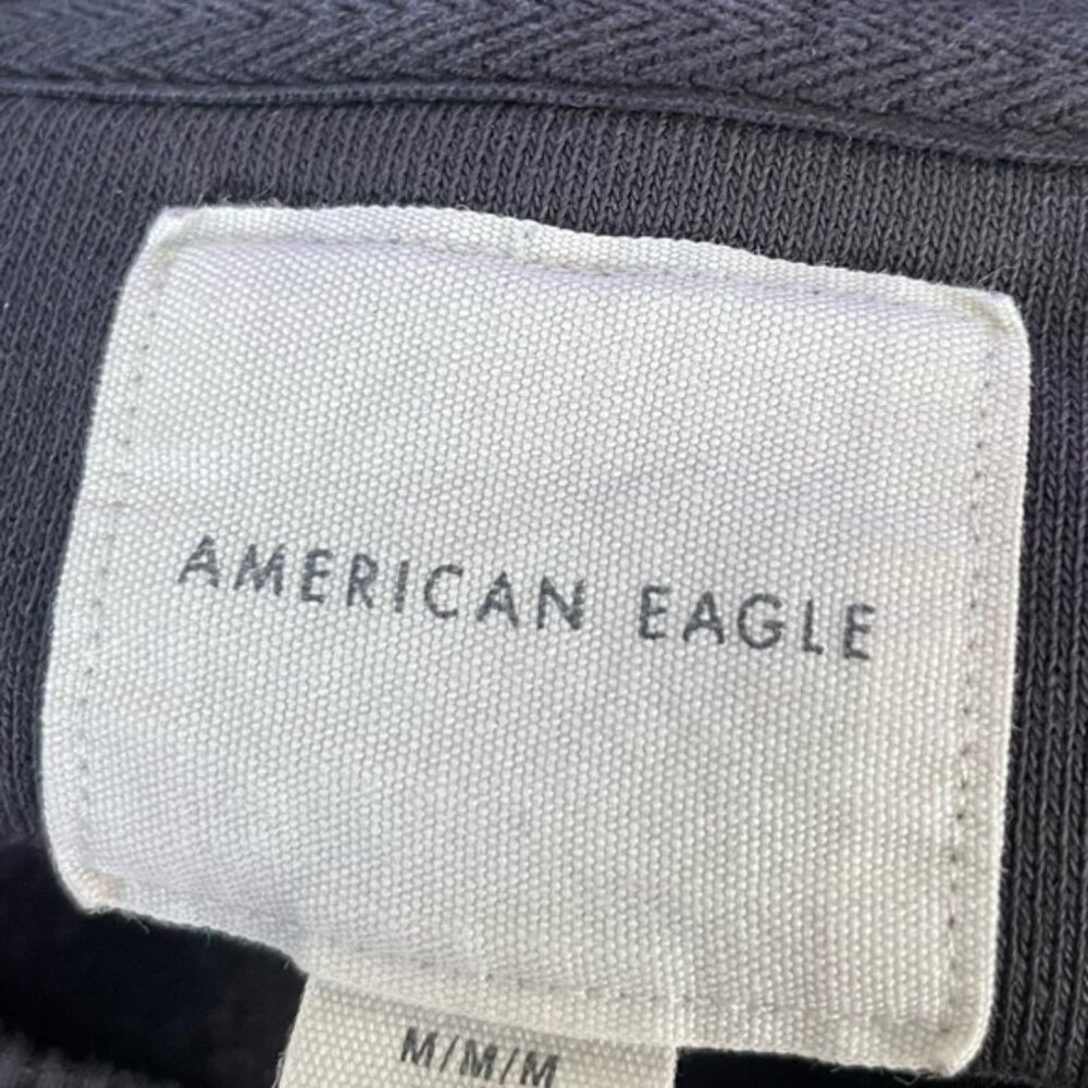 American Eagle Medium Sweatshirt Crewneck Sweater Grey AE Graphic Top Long Shirt - Picture 6 of 9